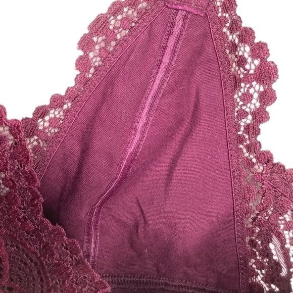 Victoria's Secret T-back Maroon Lace Bralette Size Small - Picture 10 of 12